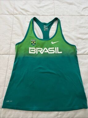 Nike Green and Lime Brasil Racerback Tank Top
